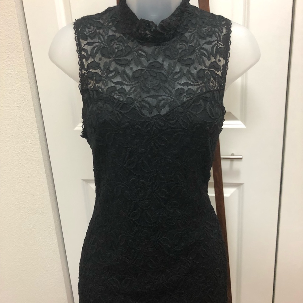 Soprano Mock Neck Lace Cocktail Dress